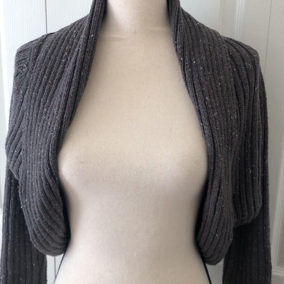 NWT Decree Womens  Shrug Sweater Large Gray - Picture 2 of 6